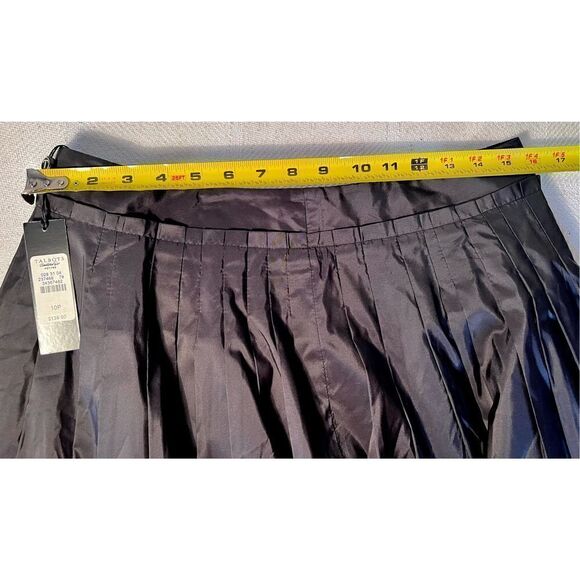 TALBOTS PETITE BLACK 100% SILK ALL AROUND PLEATED SKIRT TALBOTS 10P $139 NWT - Picture 6 of 9